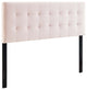 Lily Queen Biscuit Tufted Performance Velvet Headboard Pink