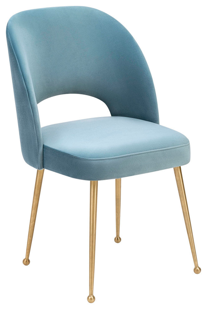 Swell Sea Blue Velvet Chair - Blue