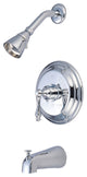 Kingston Brass Tub and Shower Faucet, Polished Chrome