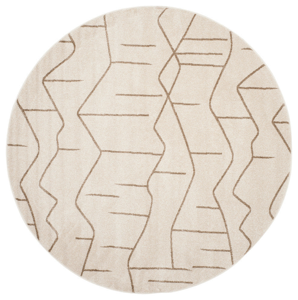 Safavieh Amherst Amt429K Outdoor Rug, Ivory/Grey, 7'0" X 7'0"