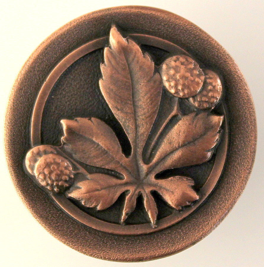 Horse Chestnut Knob Antique Brass, Antique Copper