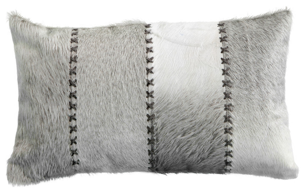 Giselle Cowhide Gray Trim 12x20"