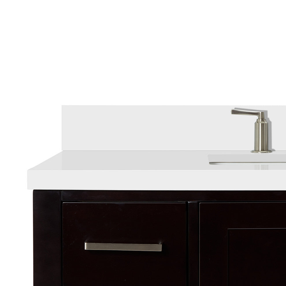 ARIEL Cambridge 43" Rectangle Sink Bathroom Vanity Espresso With Quartz Top