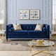 Jack 84" Modern Tuxedo Tufted Sofa, Navy Blue Velvet