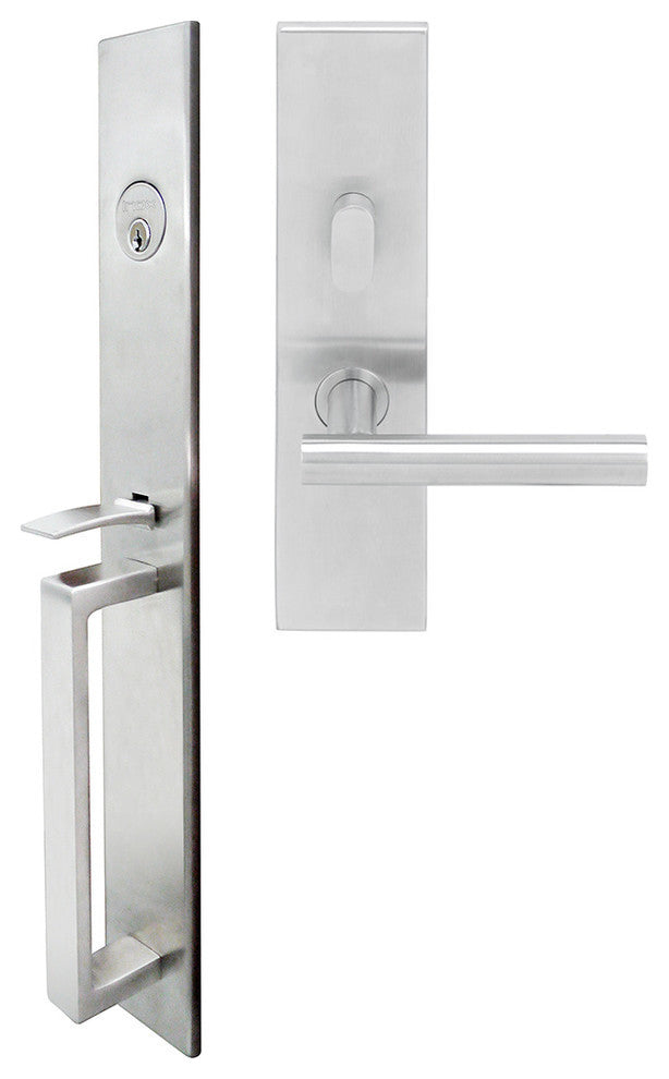 Copenhagen Lever, Mortise Entry Handleset, Left Hand, Satin Stainless Steel