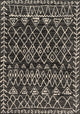 Easy Care, Stain/Fade Resistant Emory Area Rug, Black and Ivory, 5'3"x7'7"