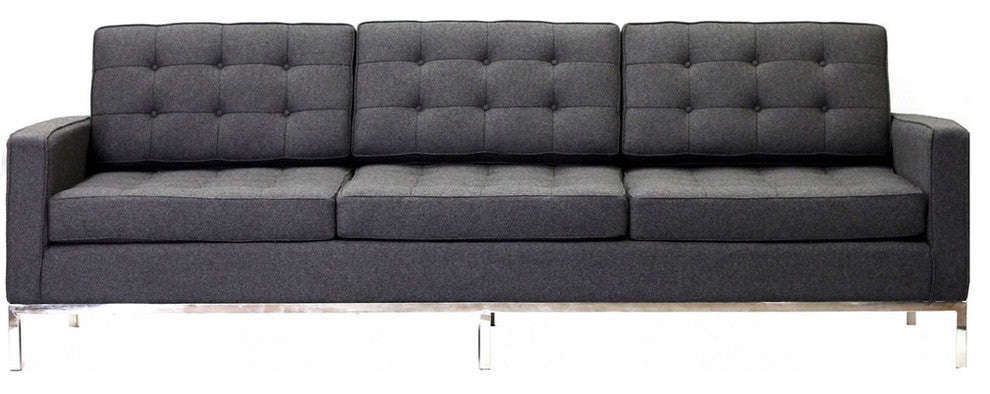 Modern Contemporary Living Room Wool Sofa Dark Gray