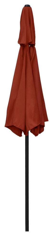 Astella 9' Round Outdoor Patio Umbrella With Push Tilt, Polyester Brick