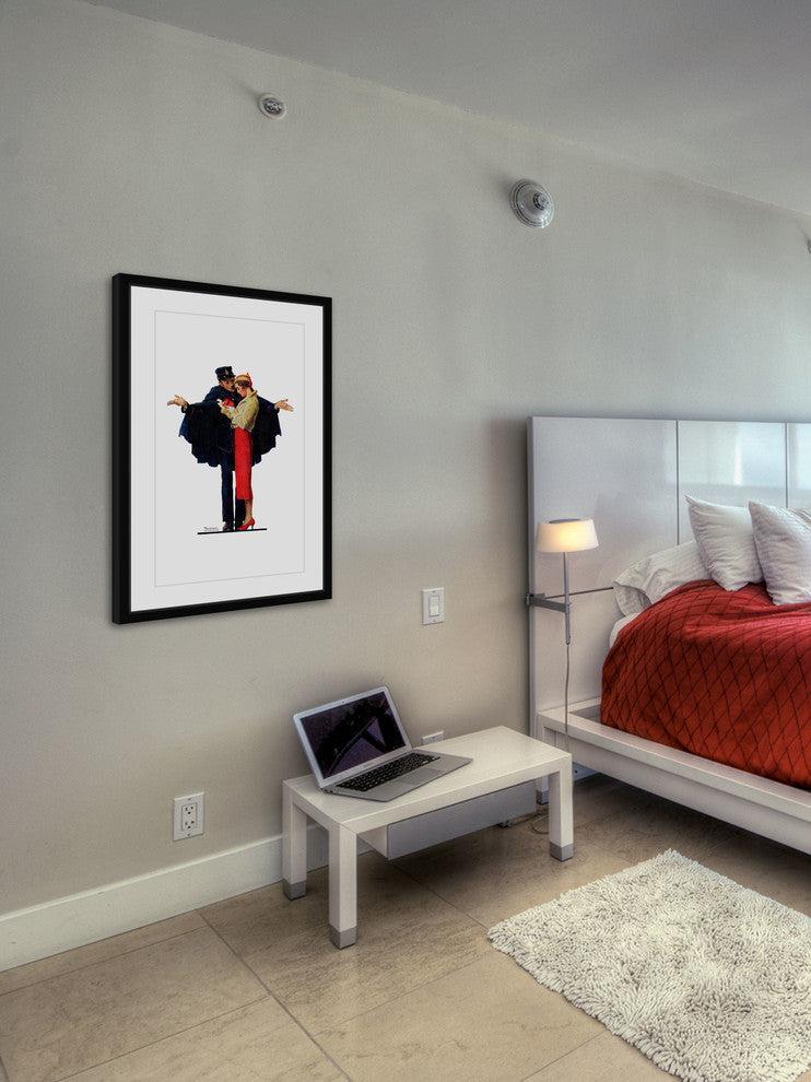 "Lost in Paris" Framed Art Print by Norman Rockwell