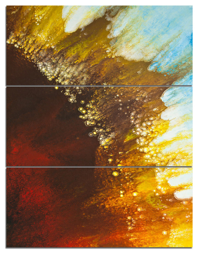 "Blow of Brown" Glossy Metal Wall Art, 3 Panels, 28"x36"