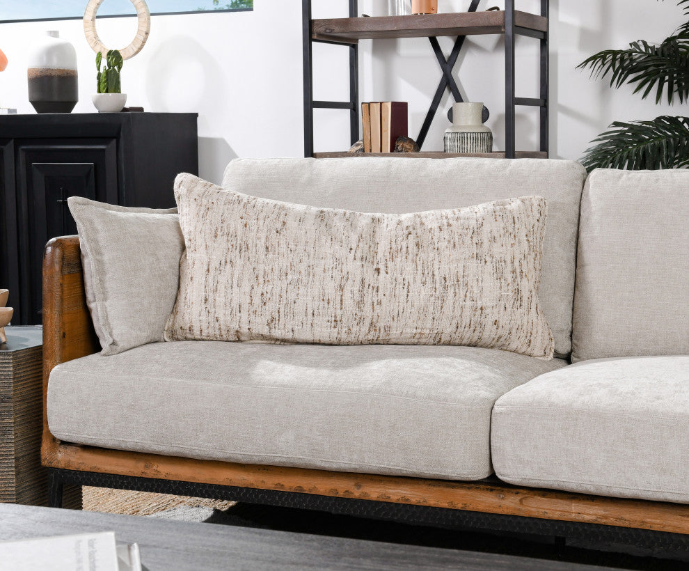 Tavi 22" Square Throw Pillow, Distressed Natural, 16" X 36"