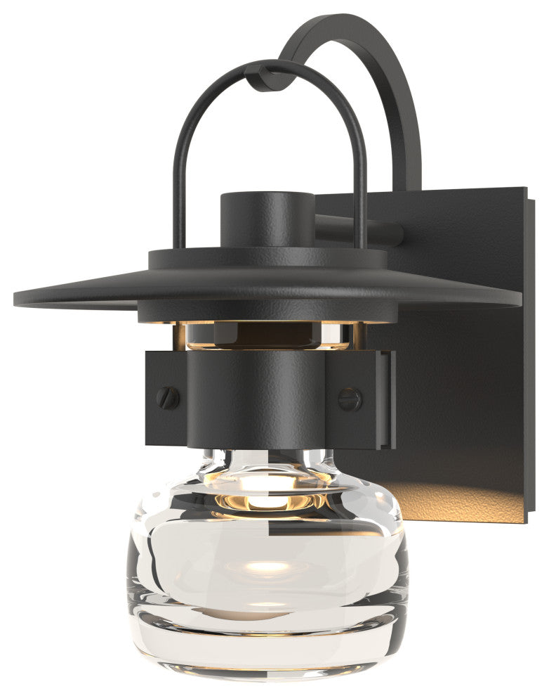Mason Small Outdoor Sconce, Coastal Black Finish, Clear Glass