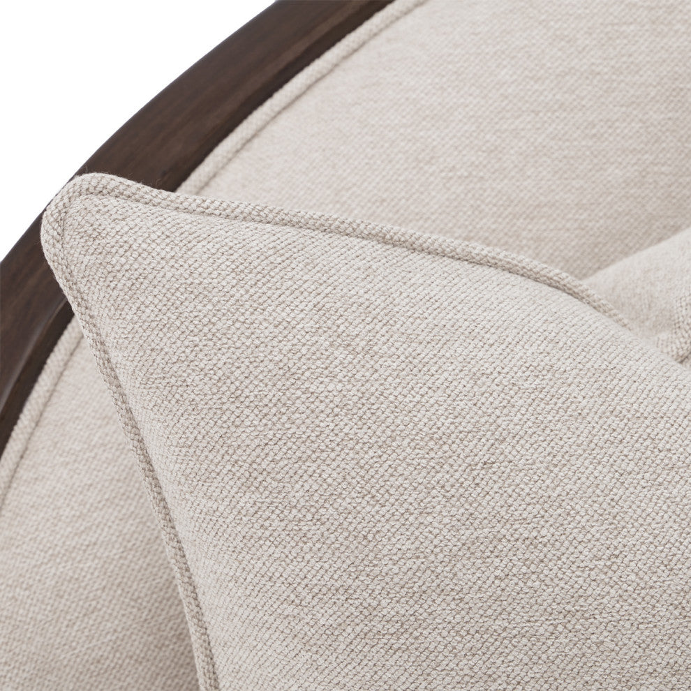 Camellia Field 3-Piece Chenille Sofa, Linen/Warm Pecan