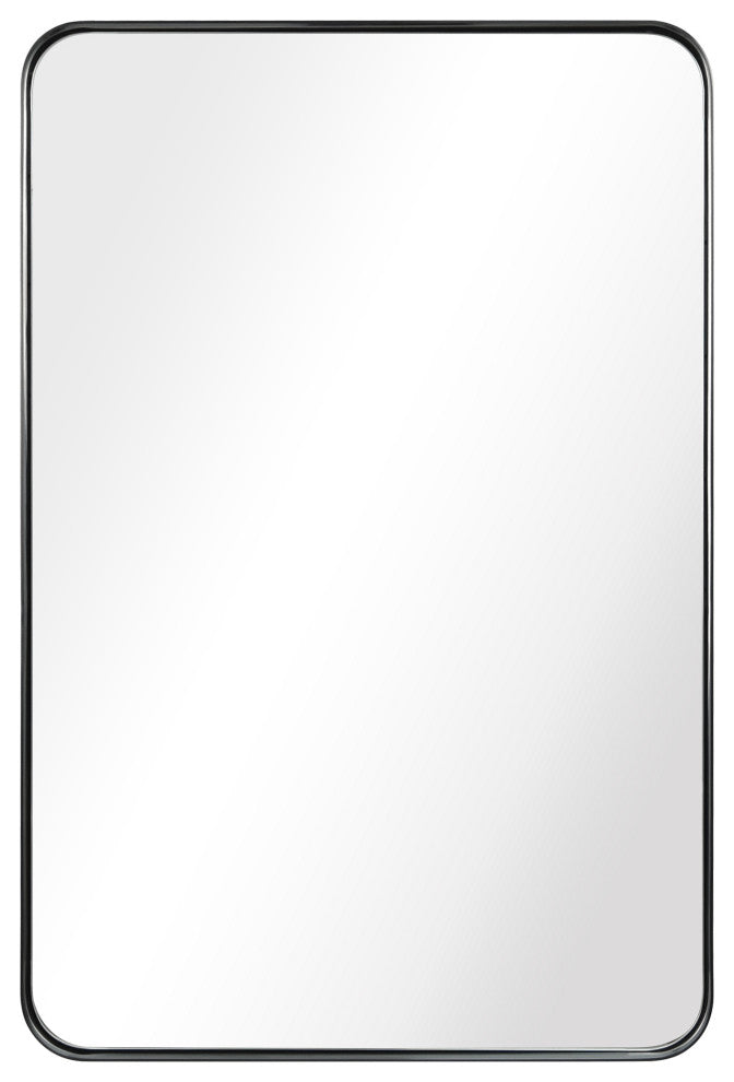 Ultra Stainless Steel Rectangular Wall Mirror, Black, 24"x36", Brushed