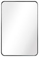 Ultra Stainless Steel Rectangular Wall Mirror, Black, 24"x36", Brushed