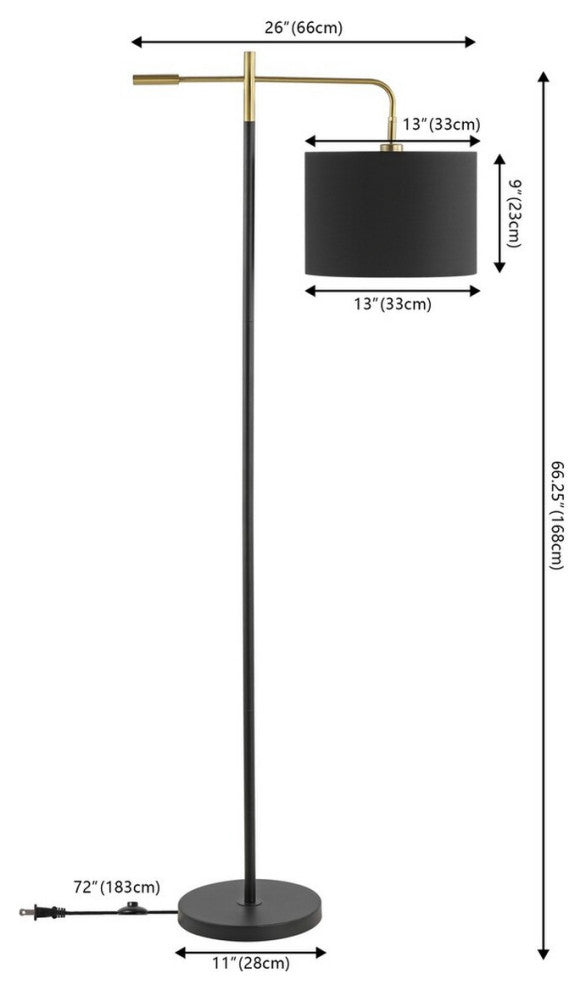 Safavieh Thera 65" Floor Lamp, Black