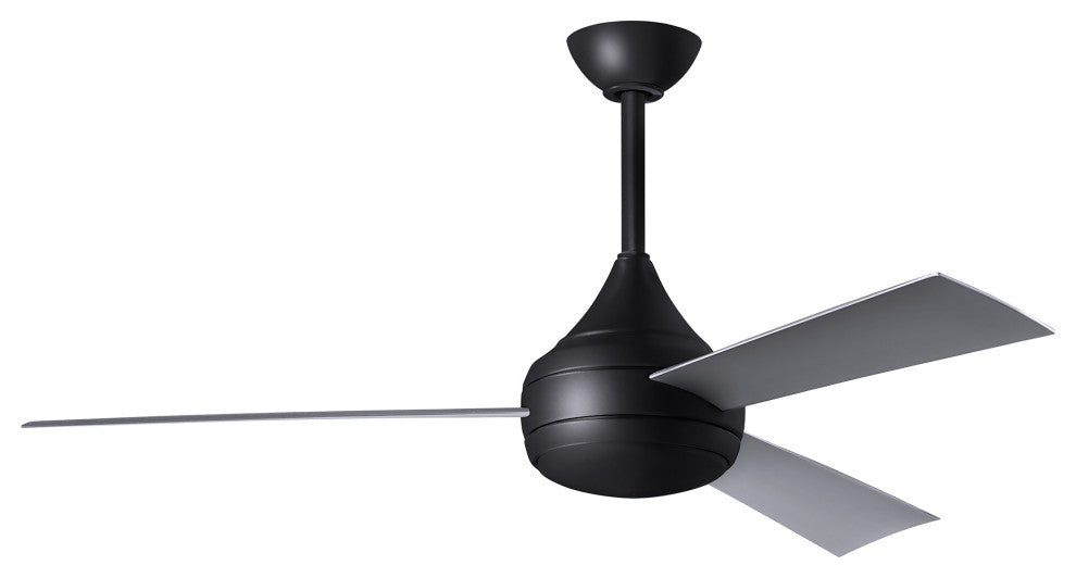 Donaire Paddle Fan Integrated LED, Matte Black, Brushed Stainless Blades