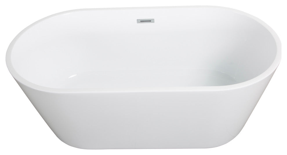 Acrylic Freestanding Soaking Bathtub in White, 67"29