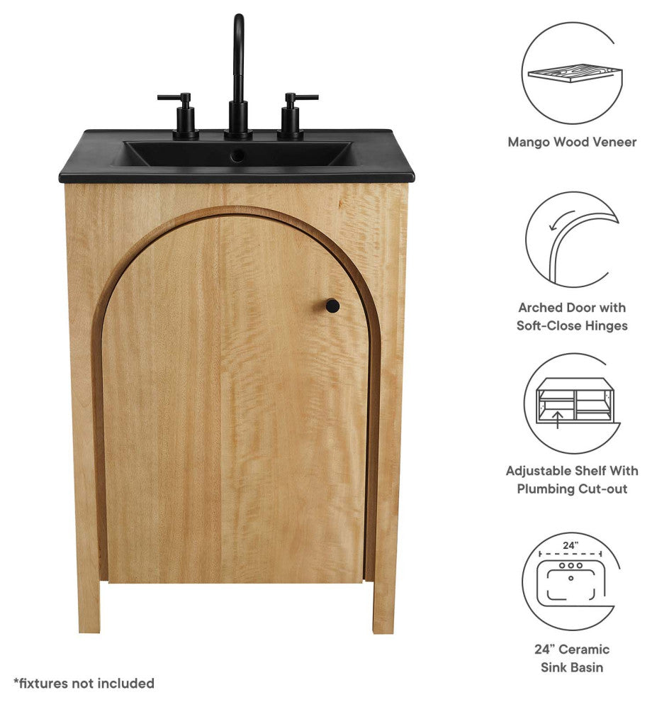 Appia 24" Bathroom Vanity - Oak Black