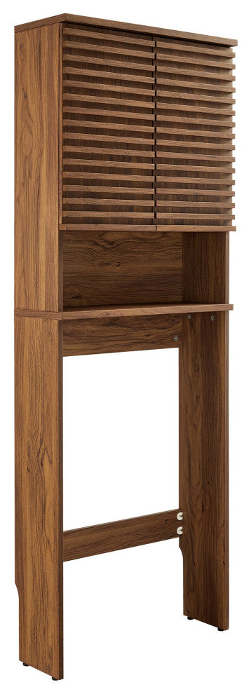 Render Over the Toilet Bathroom Storage Cabinet, Walnut