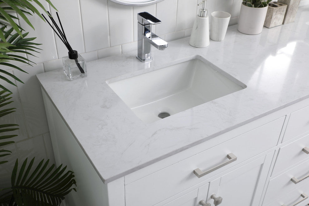 72" Double Bathroom Vanity, White