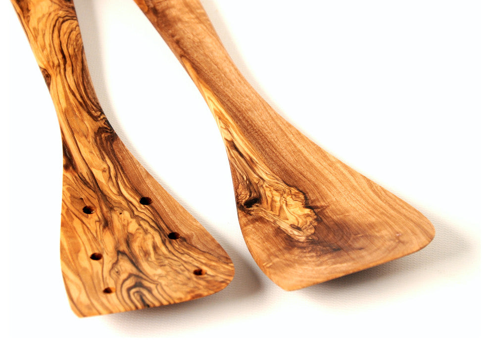 Handmade Olive Wood Utensil Spatula, Set of 2