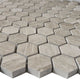 11.5"x11" White Oak Marble Mosaic Tile, Hexagon, Polished, Set of 5