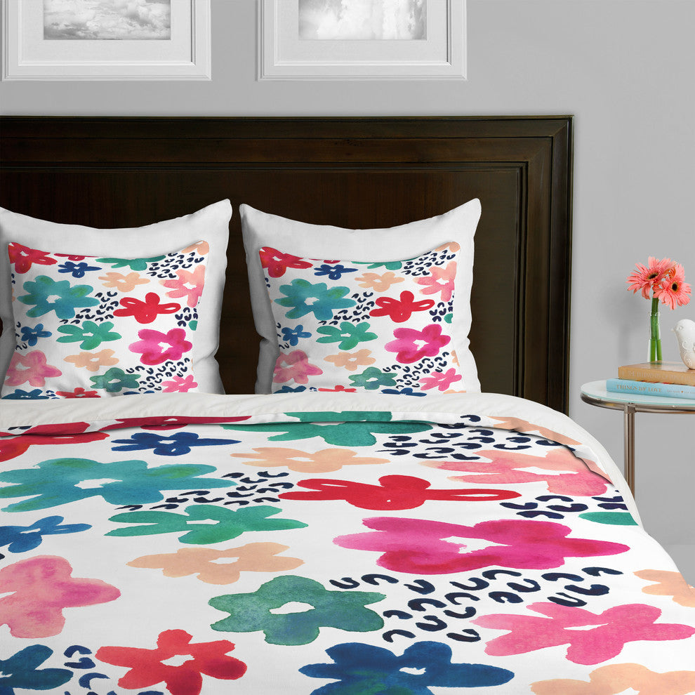 Deny Designs Kerri Satava Flower Pop Duvet Cover-Lightweight