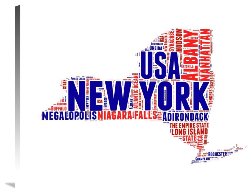 "New York Word Cloud Map" Fine Art Print
