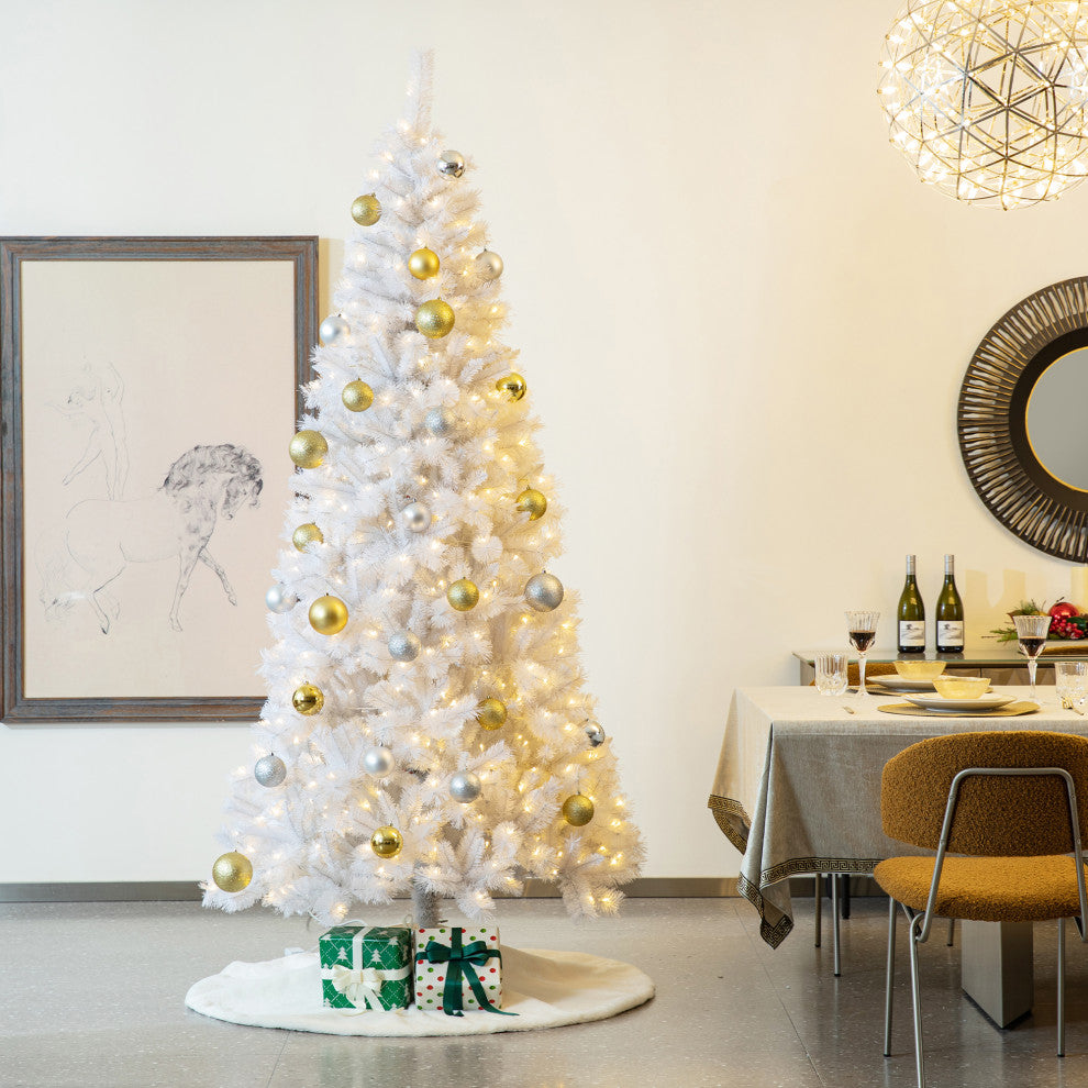 48"D Faux Rabbit Fur Christmas Tree Skirt