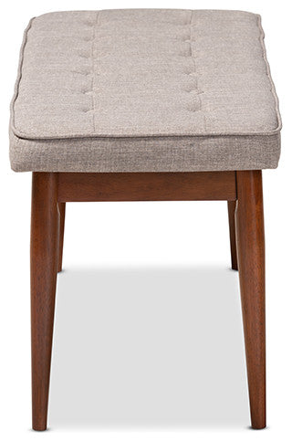 Itami Mid-Century Modern Light Gray Medium Oaked Wood Dining Bench