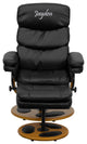 Black Leather Recliner&Ottoman