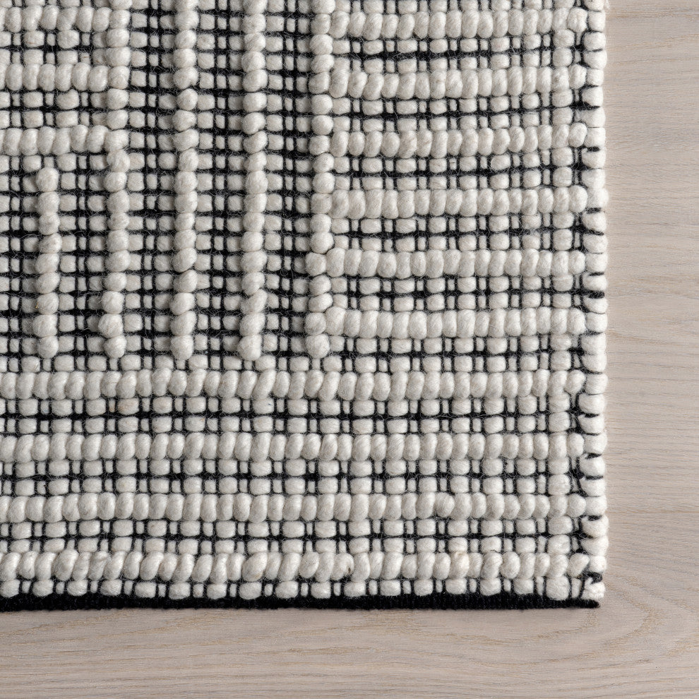 Devon Wool Blend Area Rug, Ivory 4' x 6'