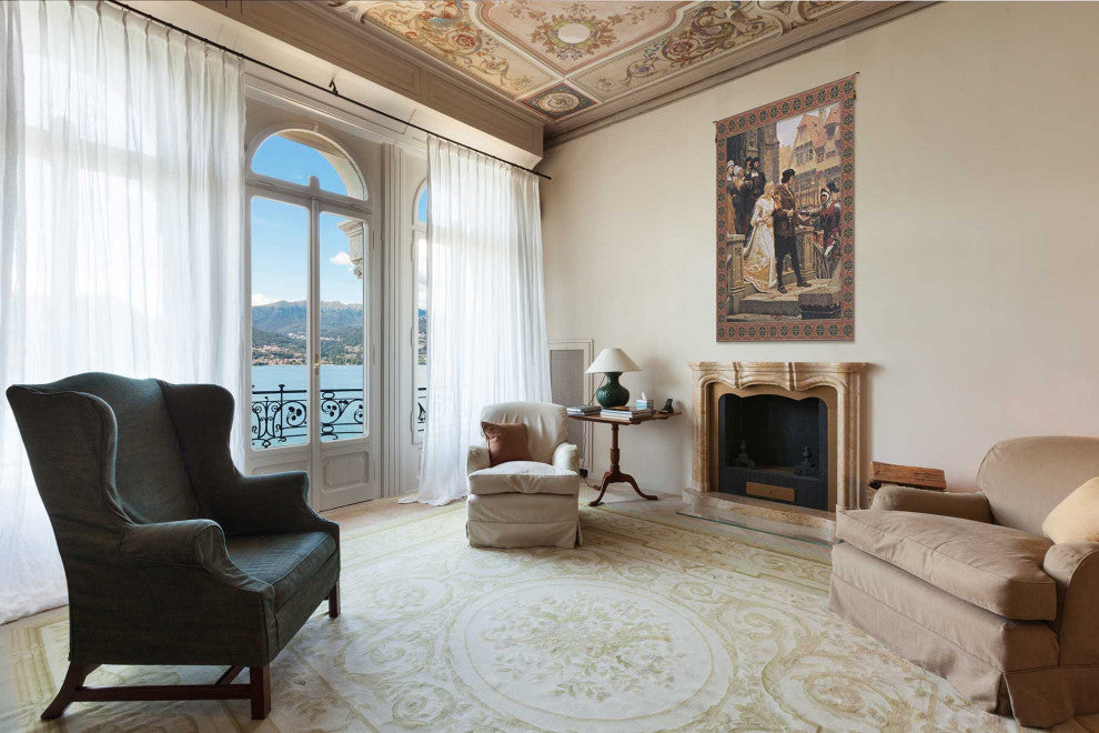 Call to Arms With Border Belgian Wall Tapestry