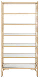 Ellis 7 Tier Etagere/ Bookcase Gold/ Clear