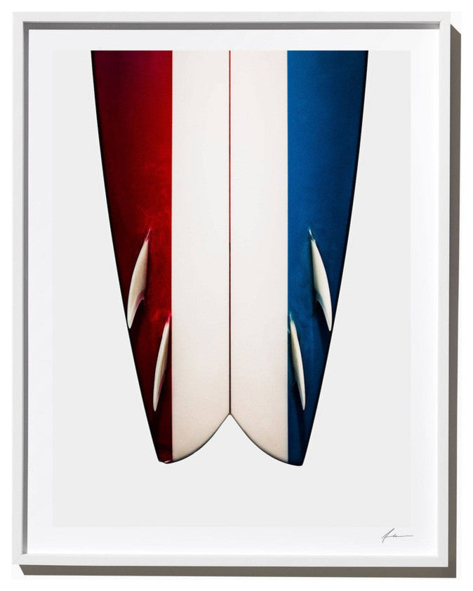 "Hobie Quad" Surf Art Photograph, White Frame, 14''x18''