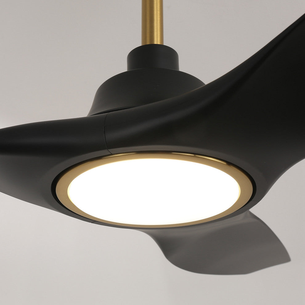52-inch Modern Black LED Smart Ceiling Fan with Remote
