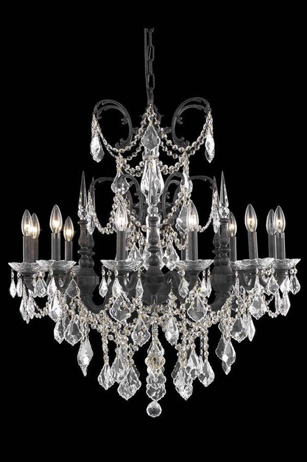Elegant Athena Fixture, Dark Bronze Finish With Spectra Swarovski Crystal
