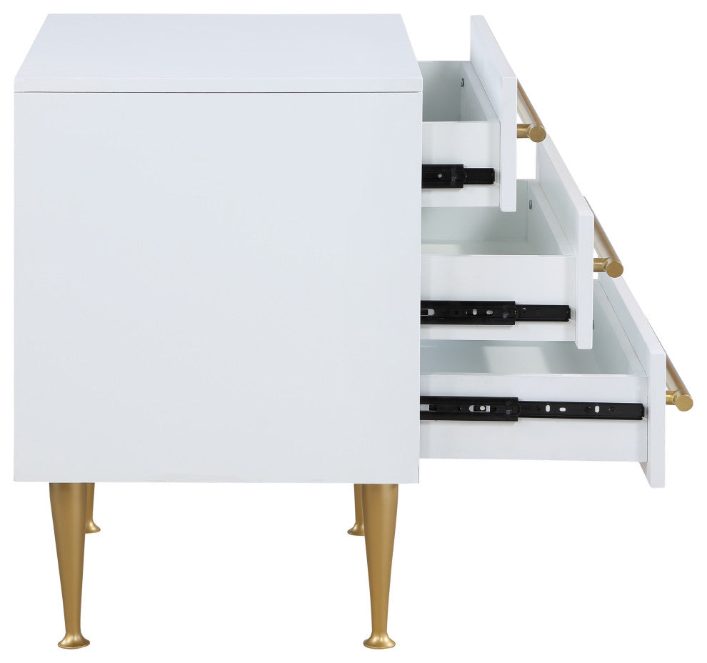 Marisol Night Stand, Rich White Finish