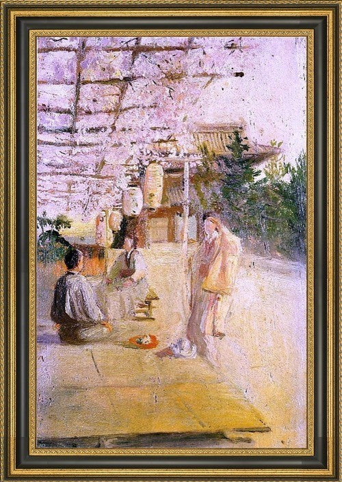 Robert Frederick Blum Japanese Tea Party Framed Premium Canvas Print, 16"x24"