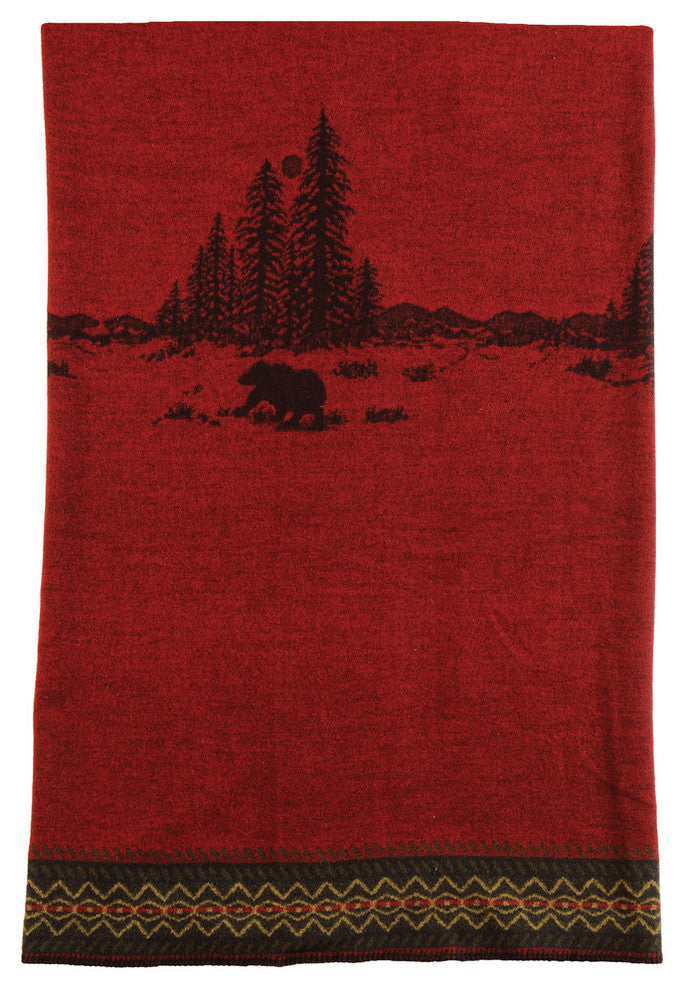 Wooded River Bear Throw