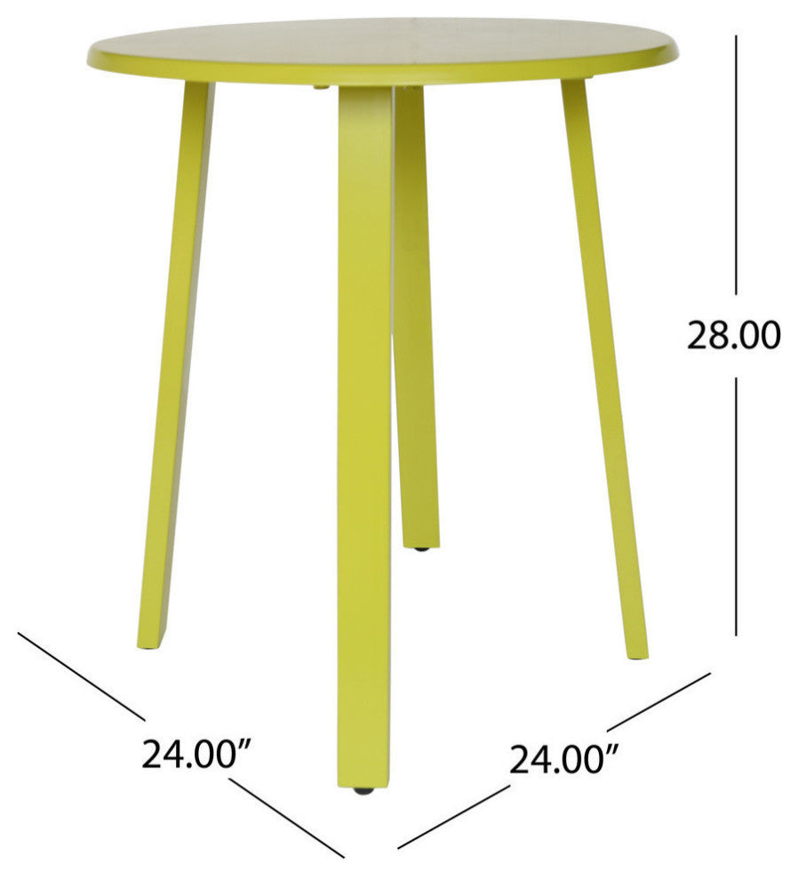 GDF Studio Larson Outdoor Bistro Set, Matte Lime Green