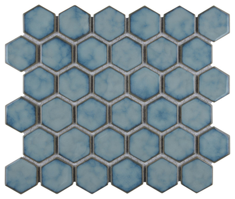 Hudson Due 2" Hex Marine Porcelain Floor and Wall Tile