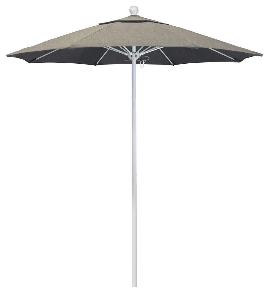 7.5' Fiberglass Umbrella White, Sunbrella, Spectrum Dove