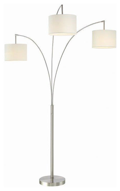 Bankes LED Arched Floor Lamp, Brushed Steel