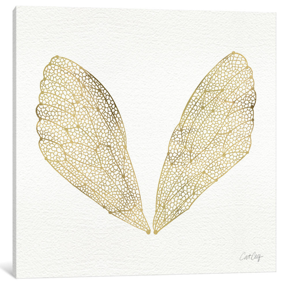 "Cicada Wings Gold Artprint" by Cat Coquillette, 12x12x1.5