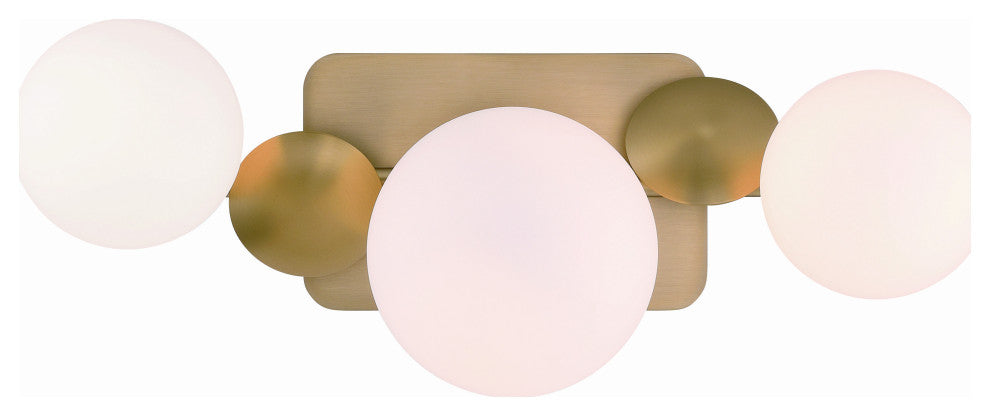 Vine, Vanity, 3Lt, Gold, Opal Glass