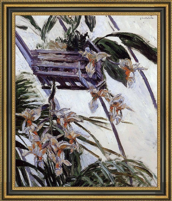 Gustave Caillebotte Orchids Framed Premium Canvas Print, 16"x20"