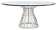 Riviera Stainless Dining Table With 48" Glass Top