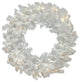 72" Pre-Lit LED Flocked White Spruce Christmas Wreath, Warm Clear Lights
